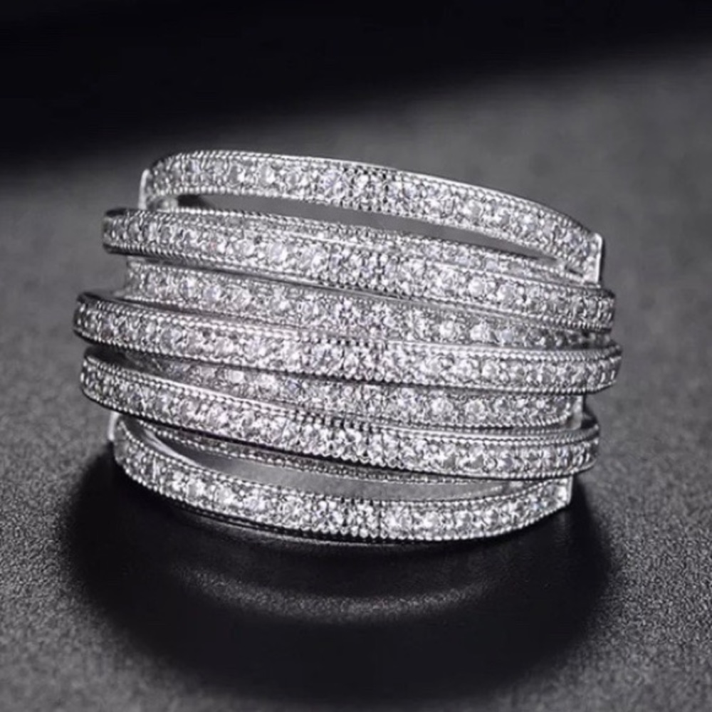NEW💍Princess Cut 6.4 CT Diamond 925 Silver Ring